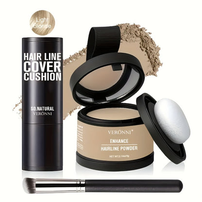 Hair Root Concealer Powder Hairline Touch-Up | Instantly Covers Gray Thinning Hair | Plant-Based Keratin Formula for Men & Women | Multiple Shades with Brush
