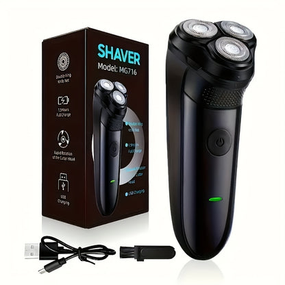 Electric Shaver for Men — Multifunctional Rotary Shaver, USB Rechargeable Grooming Kit for Daily Shaving & Travel | Cordless Men's Electric Razor Blue & Black