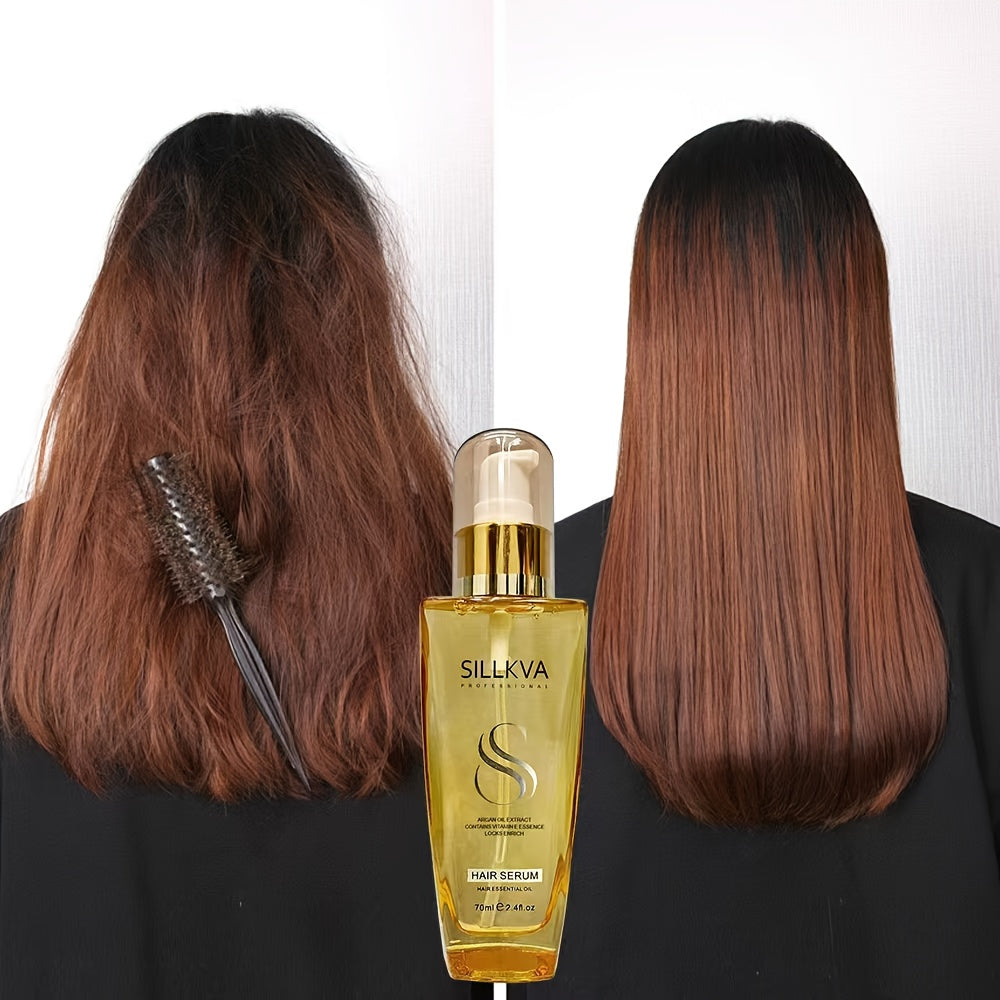 2pcs SILLKVA Argan Oil Hair Serum for Dry, Damaged, Flyaway & Frizzy Hair