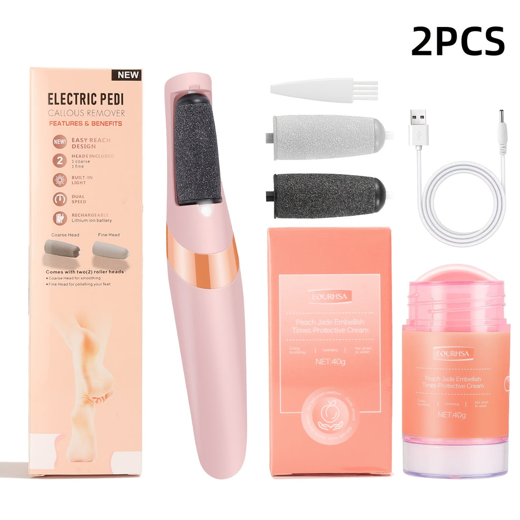 Remover For Feet, Electric Foot Remover Rechargeable Pedicure Tools Smooth Pedicure Wand Electronic Foot File, Equrhsa Foot Care Cream Cracked Feet, Feet Care For Removes Dry Hard & Dead Skin Ideal Gift