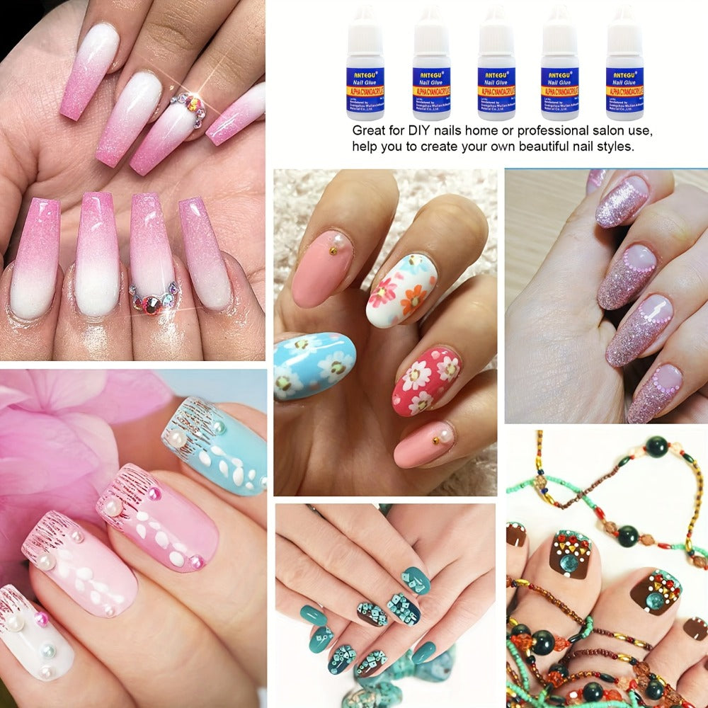 20 Bottles Of Nail Glue, Super Strong Acrylic Nail Glue, Professional Nail Patch Glue for Press On Nails, Long Lasting Acrylic Nail Glue for Nail Patches, Broken Nails Bonding False Nails.