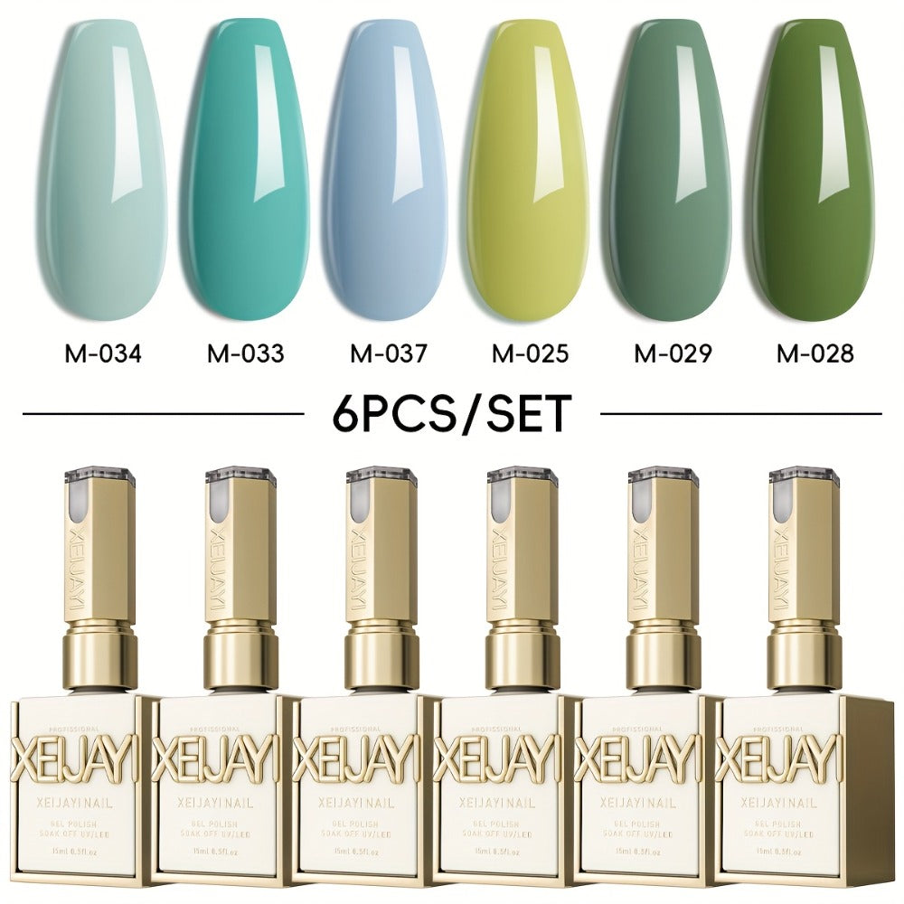 Spring Nail Trends 2025 Holographic Nails 6Colors 0.51oz New Popular rainbow, candy macaroon Nail Gel Semi Permanent Nail Art Soaking LED Nail Salon Nail Salon Gel Seasonal Nail Art, Nail Gel Polish Color Set, Permanent Nail Makeup