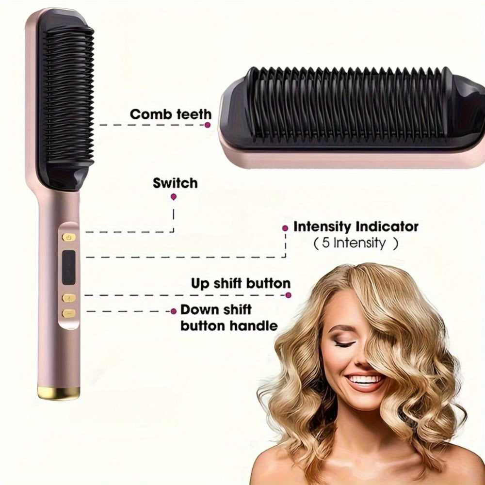 2in 1 Wet and Dry Hair Straightener, Portable Hair Straightener Curler, Fast and Adjustable Temperature, Suitable for Home Use and Travel