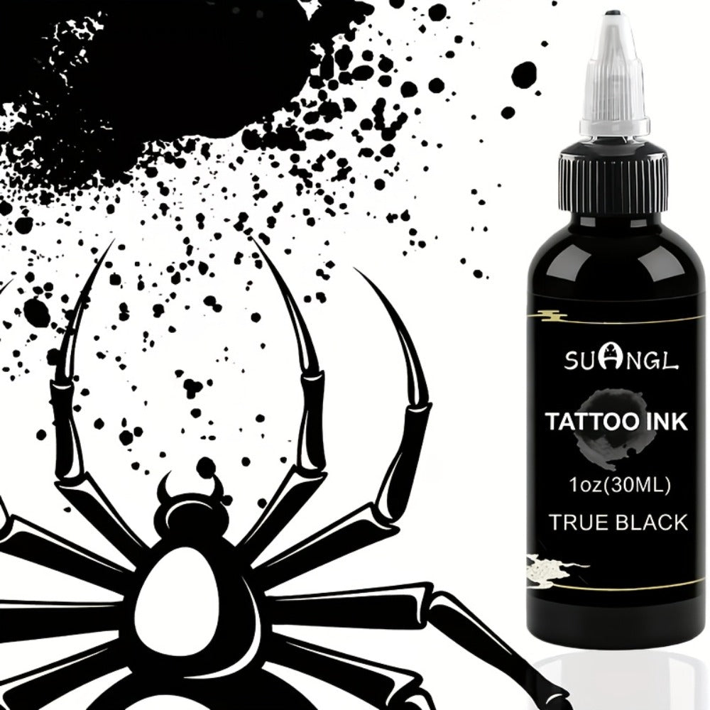 1.01oz Professional Tattoo Ink Suitable for Tattoos - High Brightness Fine Particle Black & Ink for Permanent Body, Needle-Compatible for Tattoo Machines, Skin Injection Ink for Tattoo Studios & Hobbyists