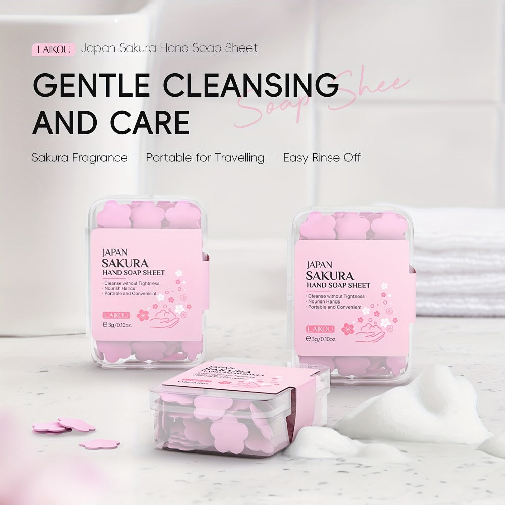 Set of 15 Disposable Soap Paper Boxes, Featuring 5pcs Each of Milk, Vitamin C, And Sakura Hand Wash Soap, Designed with a Gentle Formula, Perfect for Travel, Outdoor Activities, And Camping.