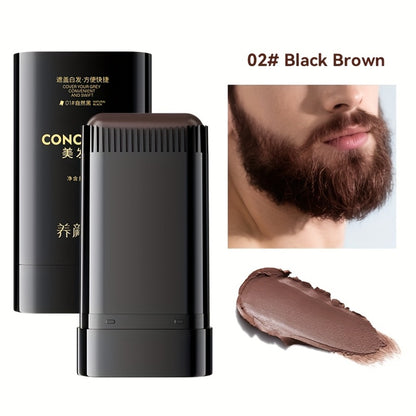 Hair Color Stick for Gray Hair Coverage - Waterproof Sweatproof Root Concealer, Non-Clumping Long-Lasting Formula, Built-in Comb Applicator for Even Color, Black & Brown Shades
