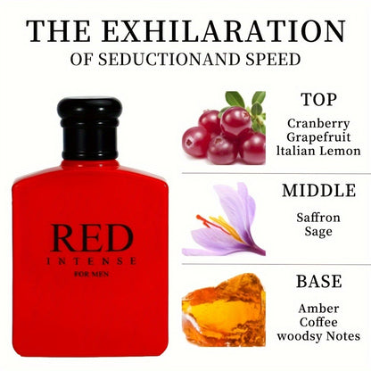 Men's Cologne Eau de Toilette 3.4 fl oz Woody Spicy Cranberry Italian Lemon Grapefruit - Long Lasting Fresh Citrus Fragrance Spray Medium Intensity Daily Wear Gift for Him