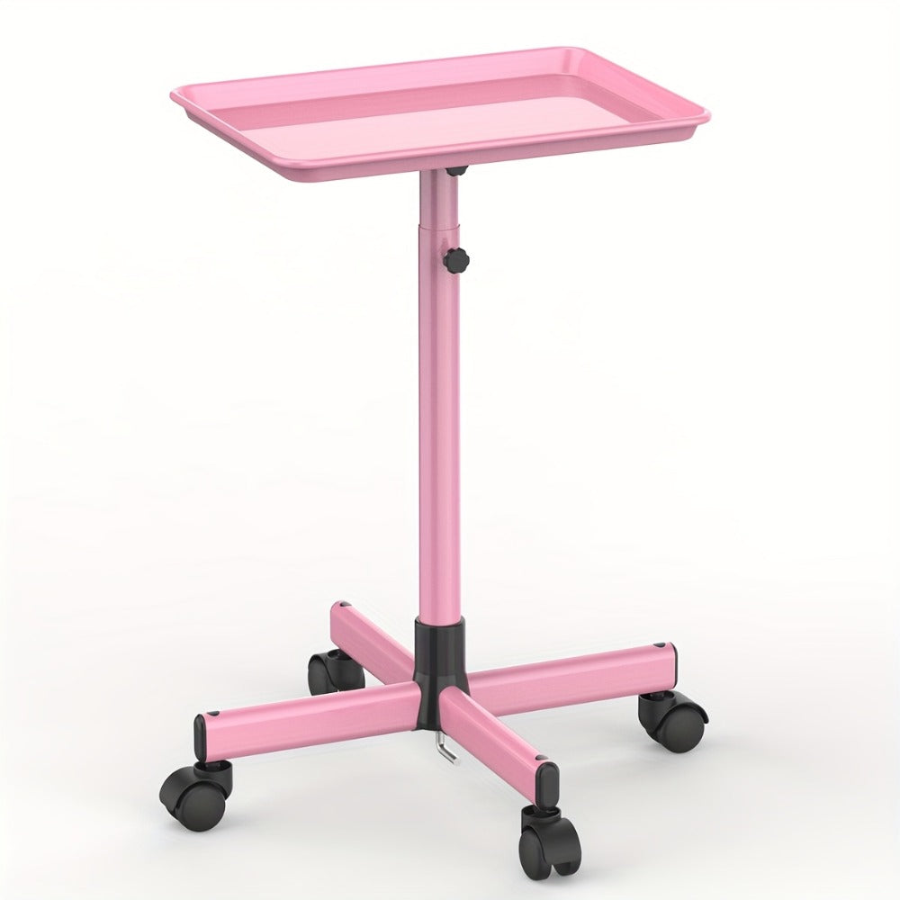 Premium Salon Tray On Wheels, Salon Rolling Tray Trolley For Salon Essentials, Adjustable Height Provides Ample Storage For Hairstylist Tray, Tattoo Tray Use