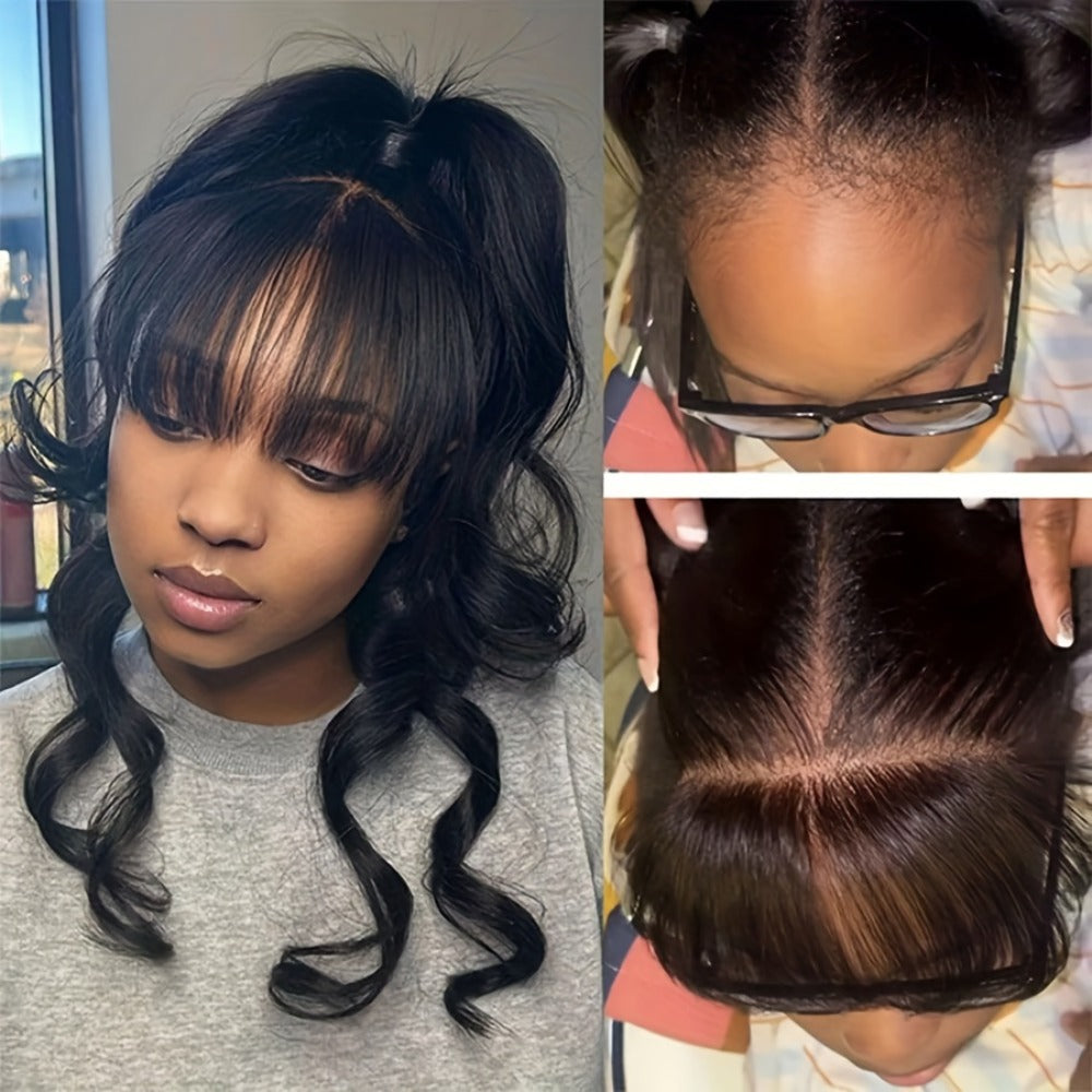 HD Lace Hairline Piece with Baby Hair – 6x1 Brazilian Lace Front Bangs Hairpiece, Handmade Natural Hairline for Wigs, Dreadlocks & Hair Extensions, Natural Color 6 Inch
