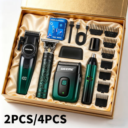 Electric Grooming Kit for Men — Hair Clipper, Electric Shaver, Beard Trimmer & Nose Hair Trimmer Set, Gradient Design, 1/2/4-Piece Options, Gift for Husband, Boyfriend & Dad