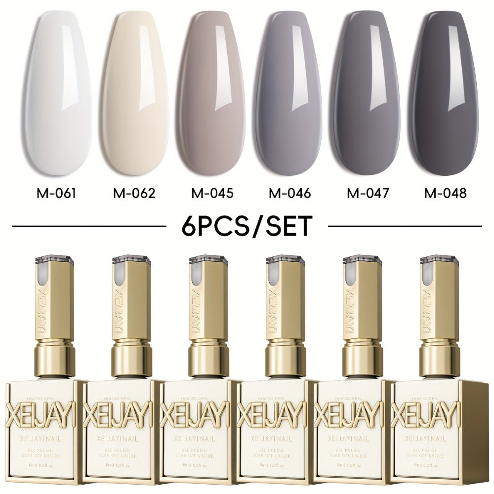 Spring Nail Trends 2025 Holographic Nails 6Colors 0.51oz New Popular rainbow, candy macaroon Nail Gel Semi Permanent Nail Art Soaking LED Nail Salon Nail Salon Gel Seasonal Nail Art, Nail Gel Polish Color Set, Permanent Nail Makeup