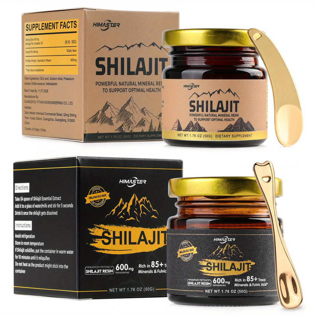 Shilajit Pure Himalayan Golden Shilajit Resin- Sweet Shilajit Resin with 85+ Trace Minerals And Fulvic Acid For, Comes with a Spoon