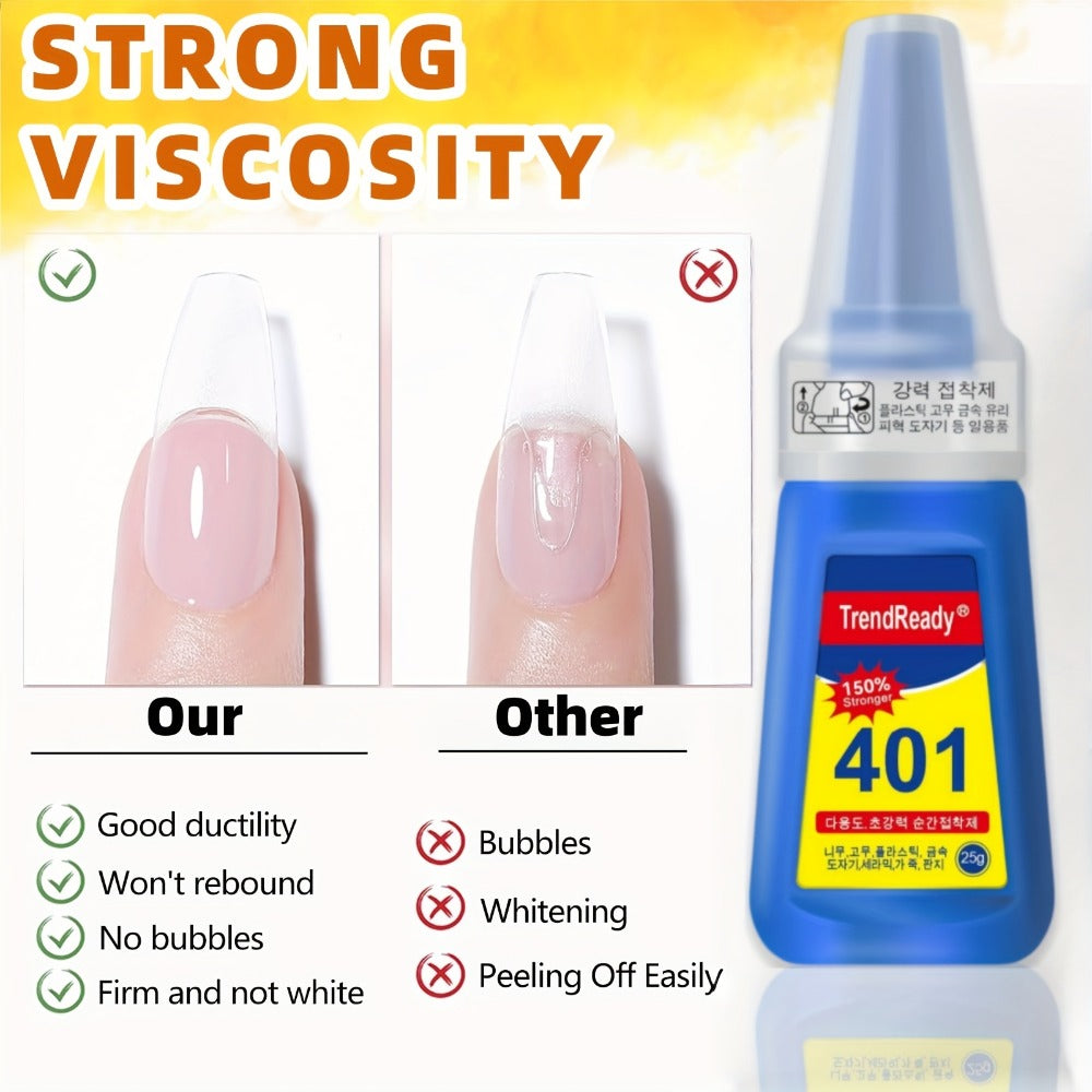 2 Bottles Large Capacity Super Nail Glue | 25G/Bottle Long Lasting, No Lamp Needed, Fast-Bonding, Fast Drying & Waterproof Nail Glue | Extra Hold Nail Glue, Nail Glue for Press on Nails, Fake Nails, Nails Art, Nail Supplies for Women, Nail Glue Set