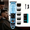 Men' Cordless Hair Clipper & Beard Trimmer with LED Display - USB-C Charging, 4 Attachments Combs (Long Hair Trimmer, Barber-Grade Clipper) - Cordless Shaver Suitable for Home & Travel - Perfect Gift for Men