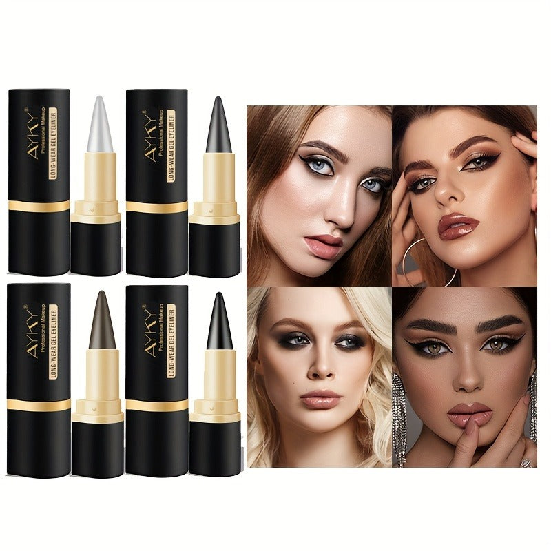 3-pack Solid Matte Black Eyeliner - Resistant to Smudging, Waterproof, and Color Fade, Suitable for Beginners - Creamy Formula That Is Easy to Apply and Long-lasting