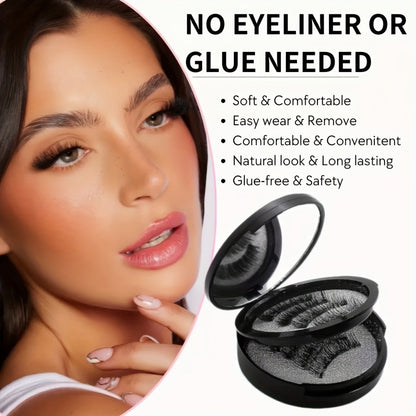 Magnetic False Eyelashes 8 Pairs Glue-Free 3D Reusable Set — No Eyeliner Needed, Dual Magnetic, Waterproof, Easy to Wear, Includes Clip, Natural Look for Daily & Special Occasions