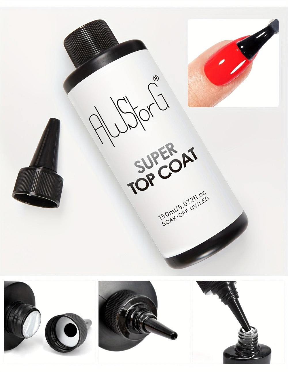 AWStorG 5.07oz Base Gel Super Top Coat Matte Top Coat Gel Polish Soak Off LED Gel Varnish Functional Gel Nail Salon
