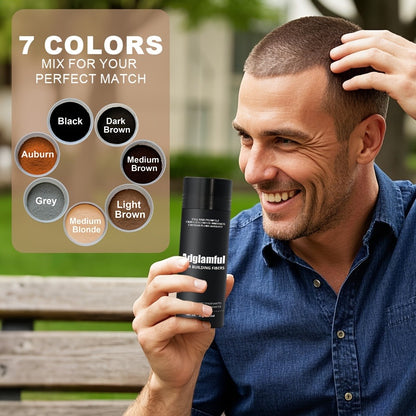 Hair Building Fibers 30g Large Size - Natural Look Thinning Hair Concealer for Volume & Thickness | Covers Hairline | Unisex | Black & Dark Brown