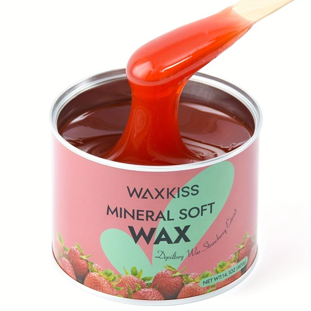 Soft Wax for Hair Removal 400g — WAXKISS Honey & Aloe Vera Waxing Jar, Easy Application for Face, Underarms, Legs, Back & Body | All Skin Types Home & Travel Wax