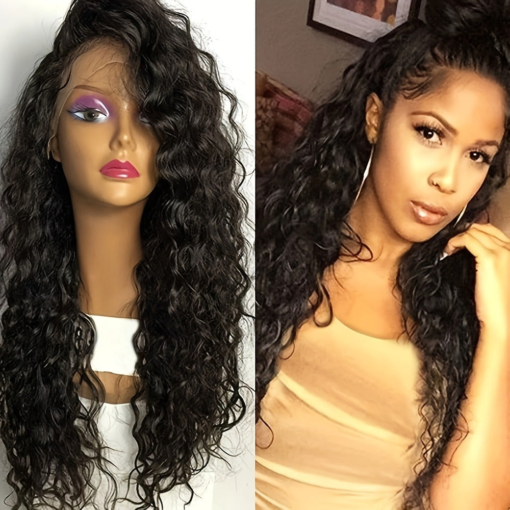 13*4 Lace Front Wigs 26 Inch Long Black Hair Lace Wigs Loose Curly Hair Glueless Heat Resistant Synthetic Lace Front Wigs For Black Women Hair Replacement Wigs For Daily & Party Use