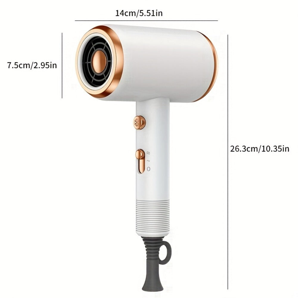Ionic Hair Dryer 1600W with Diffuser & Concentrator Nozzle 2 Speed 3 Heat Settings ALCI Safety Plug Brushed Motor Portable for Straight Curly Hair Home Travel Salon White Pink Red