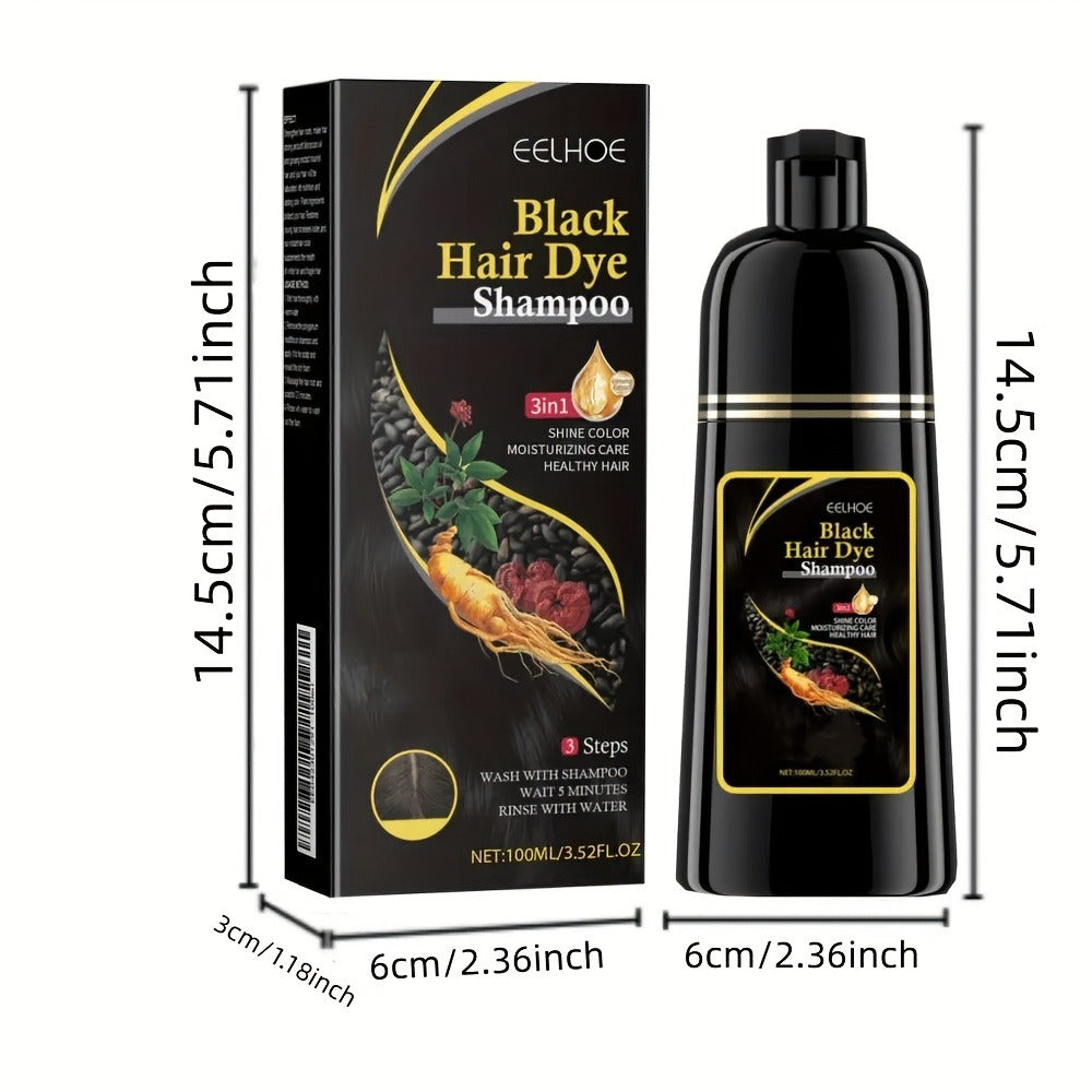 Gray Hair Color Shampoo 6PCS 3-in-1 Darkening Formula - Natural Gray Coverage Shampoo Conditioner & Color Restorer for Black & Brown Hair No Ammonia for Men & Women 3.38oz per Bottle