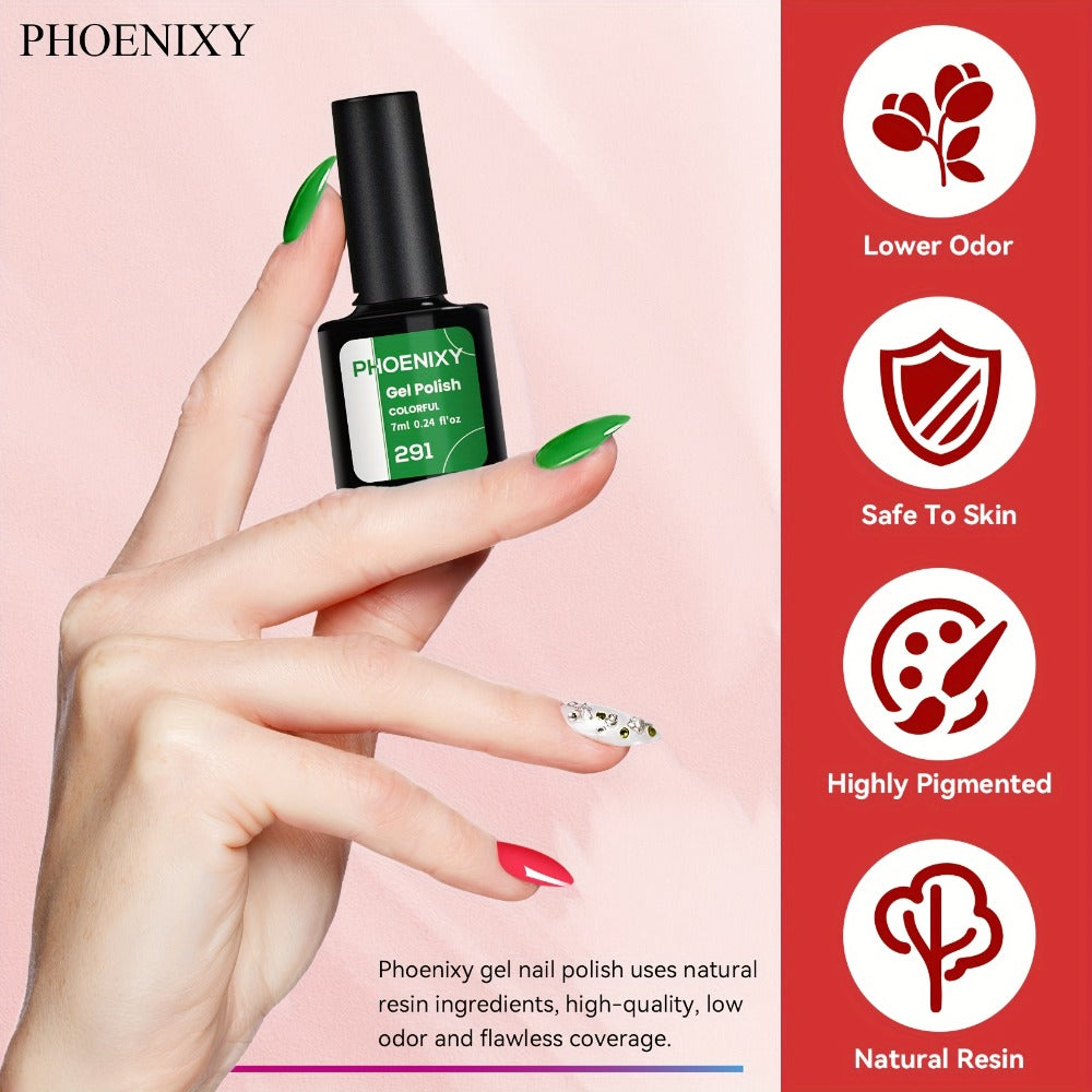 PHOENIXY 30pcs Pure Gel Set, Including Base Gel, Glossy Top Coat, Matte Top Coat, and Golden Glitter Top Coat