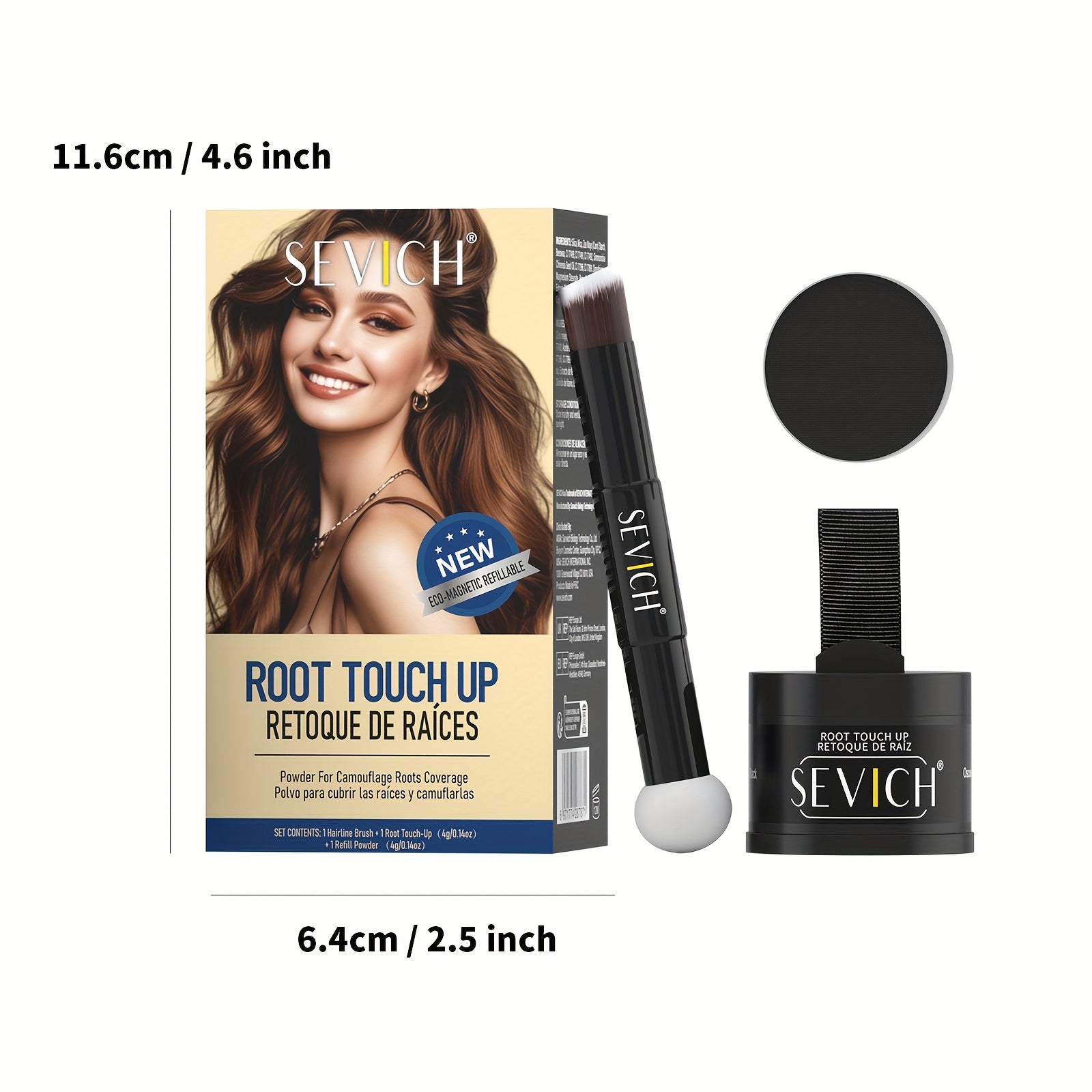 [local Warehouse]sevich Hairline Powder Waterproof Hairline Powder Kit (hair Shadow Powder 4g + 4g Refill+brush) Natural Eyebrow Powder Root Touch-Up, Long Lasting -For Men & Women - Instant Root Concealer For Grey Hair, Natural Finish, Travel Size