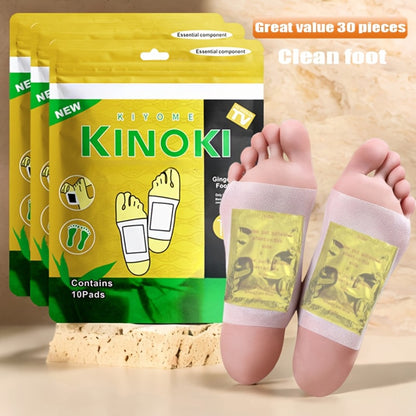Foot Detox Pads 30PCS Bamboo Vinegar Ginger Powder Natural Moisturizing Deep Cleansing Foot Pads - Plant Ingredient Foot Massage Patches for Home Office