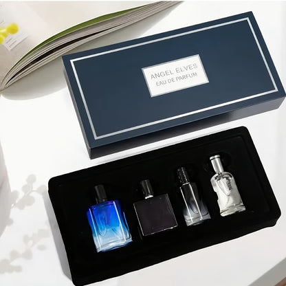 Cologne Gift Set for Men 4-Pack 4 Different Scents Light Fragrance Spray Long Lasting Daily Wear Date Party Father's Day Valentine's Gift Box