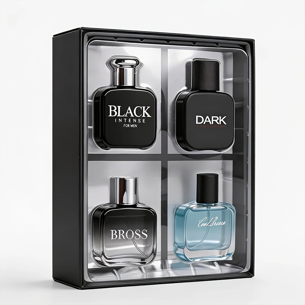 [4 Scents, Long-Lasting] 4-Pack Men's Fresh Eau De Parfum Set (1fl.oz Each) - 4 Crisp & Invigorating Scents, Long-Lasting from Daily Wear to Evenings