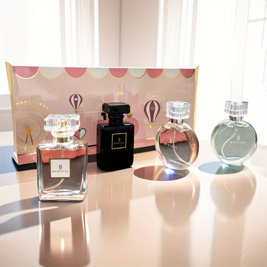 [MYSTICAL Fragrance Gift Set] MYSTICAL Women's Fragrance Gift Set - Lasting Fragrance Fresh, Unisex, Portable Travel Set, Mother's Day, Valentine's Day, Birthday Gift Recommendation, Perfume for Daily Life, Dating And Gifting, Four Different Fragrances