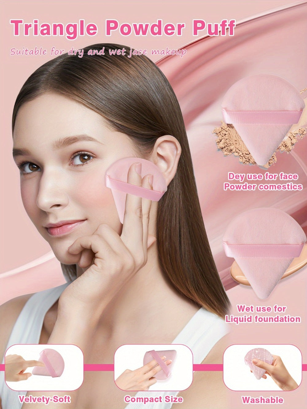 46pcs Makeup Brush And Sponge Set Professional Makeup Brush Set Triangle Foundation Puff Cleaning Foundation Puff Makeup Tool Set