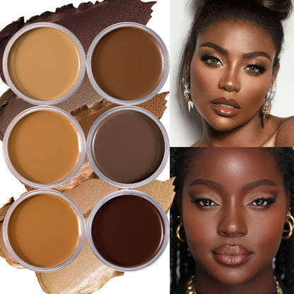 Matte Velvet Foundation Cream Full Coverage — Waterproof Oil Control, Pore-Less Smudge-Proof Long-Lasting Formula, 0.7oz, 6 Shades Light to Deep