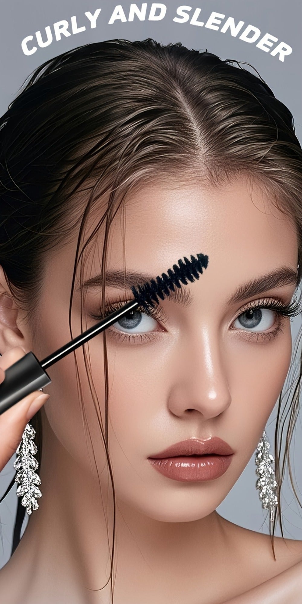 Waterproof Mascara Set 3pcs — Lengthening Volumizing Curling Mascara with 3 Brush Heads (Sea Urchin, Spiral, Conical), Long-Lasting Sweatproof Humidity-Resistant Eye Makeup