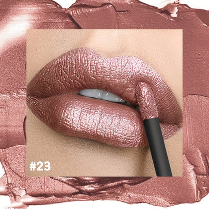 Metallic Lip Gloss High Gloss Long-Lasting Non-Stick Lip Plumper Glossy Lipstick for Women Portable Party Date Daily Makeup Gift 11 Shades