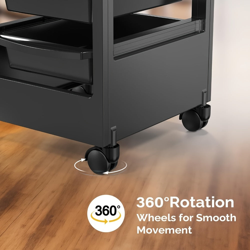Salon Trolley with 5 Drawers and 4 Wheels, Stylist Trolley, Beauty Storage Rack, Suitable for Hairdressers and Barbers