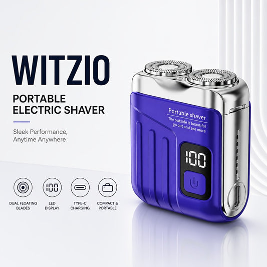 Electric Rotary Shaver for Men Portable Mini USB Rechargeable Dual Head Motor Pocket Size One-Button Operation Long Battery Life Travel Home Cordless Electric Razor Gift for Men