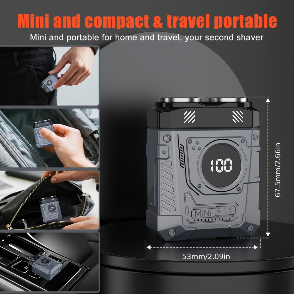 2025 New Mecha Dual-Head Electric Shaver with USB Rechargeable Battery, 3 Colors Available, 2-In-1 Dual-Head Design, 3-Speed Adjustable Speed, 3-Speed Adjustable, Shaving