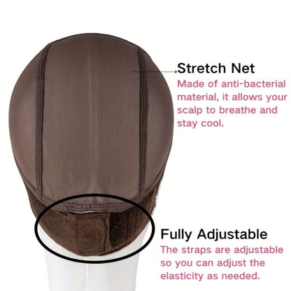 Wig Caps Glueless Lace Front Non-Slip with Grip Band - Transparent Wide Lace Full Coverage Wig Cap Holder for Women Brown Black Beige 2pcs