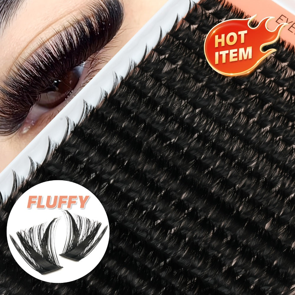 100D/100D Set Volumised Cluster Lashes Single Cluster Lash Extensions Soft & Reusable DIY Cluster Lash Extension Kit Packaging Random