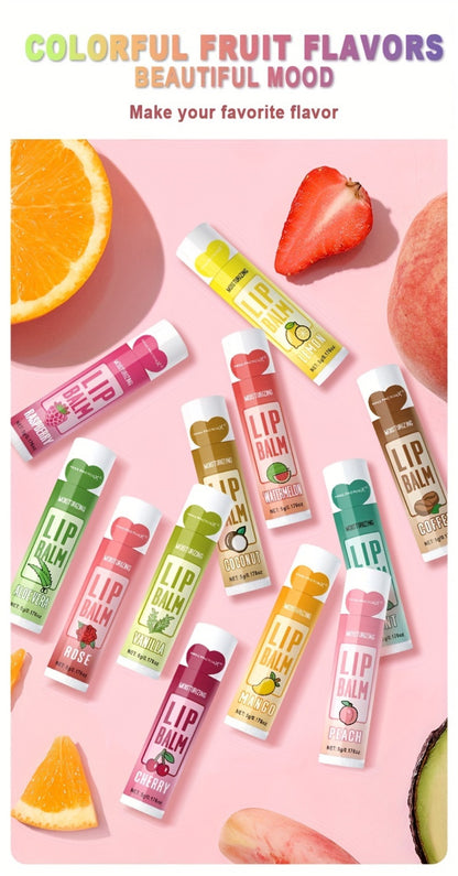 Lip Balm Gift Set 120 Pcs - 12 Flavors Moisturizing Lip Butter with Jojoba Oil, Glossy Natural Shine, Long-Lasting Hydration for All Skin Types, Holiday Party Gift