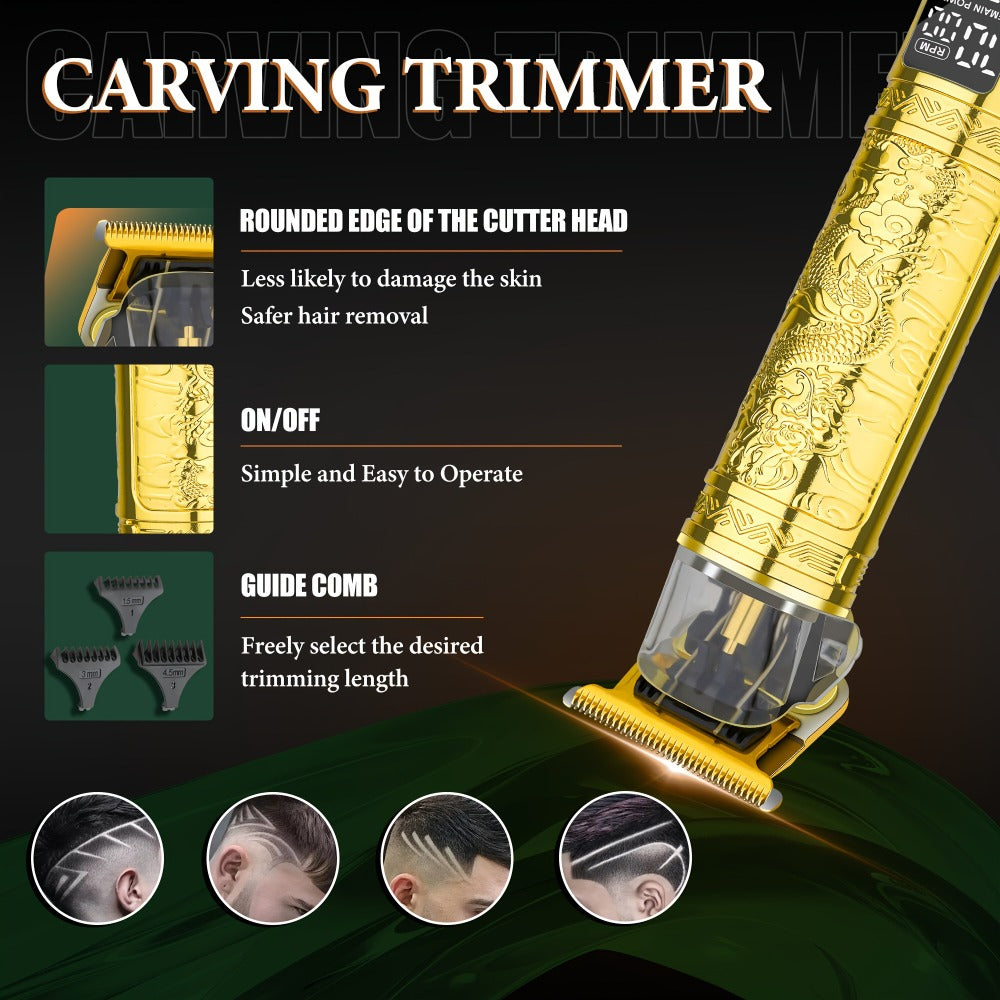 LQT 2/3pcs Men's Professional Hair Clipper, Cordless Men's Hair Trimmer, Electric Shaver, Hair Cutter with LED Display, Gift Box Packaging - Perfect Father's Day Gif