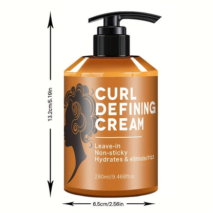 Curl Styling Cream Argan Oil 280ml - Frizz Control Moisturizing Long-Lasting Hair Styler with Jojoba Oil for Wavy Curly Regular Hair Non-Greasy Formula