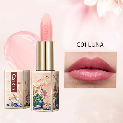 Color Changing Lip Balm Moisturizing Glossy Finish - Plant Squalane Vitamin E Nourishing Hydrating Lip Care Tinted Balm for Women Multiple Shades CATKIN