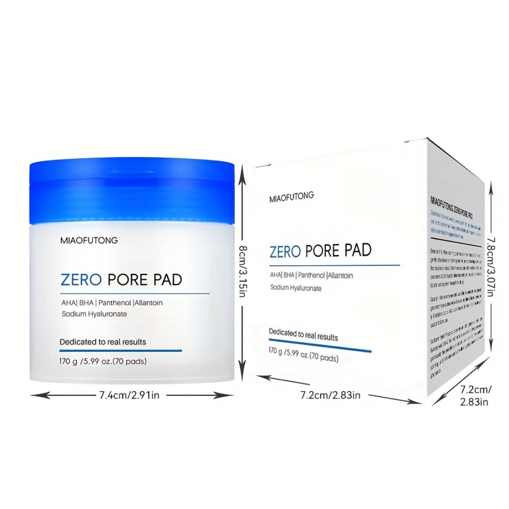Deep Cleansing Exfoliating Essence, Zero Pore Patch -70PADS, Double Texture, Daily Physical Exfoliation || Moisturizing Wipes with Hyaluronic Acid Scrub Pad, Rose Water+camellia Moisturizing, Moisturizing Cleansing Pad Suitable for All Skin Types