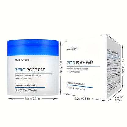 Exfoliating Cleansing Pads with Hyaluronic Acid & Rose Water – Dual-Texture Zero Pore Patch, Deep Pore Cleansing & Moisturizing Wipes for All Skin Types, 70 Pads