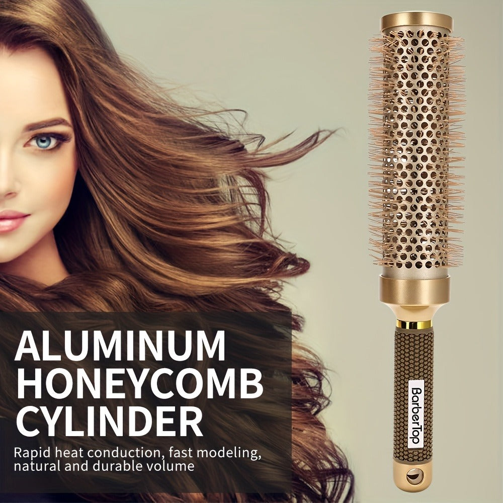 Round Hair Brush Nano Ceramic Ion Professional – Heat Resistant Styling Roller Comb for Voluminous Bangs, Wavy Curls & Blow Dry – 4 Sizes: 25mm, 32mm, 45mm, 53mm