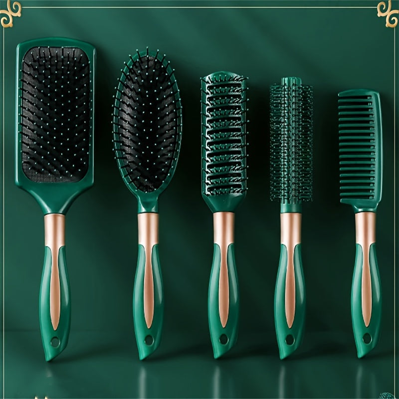 5pcs Hair Comb Set Cushion Comb Comb Curling Brush Women's Smooth Hair Comb-Static Comb Scalp Massage Comb