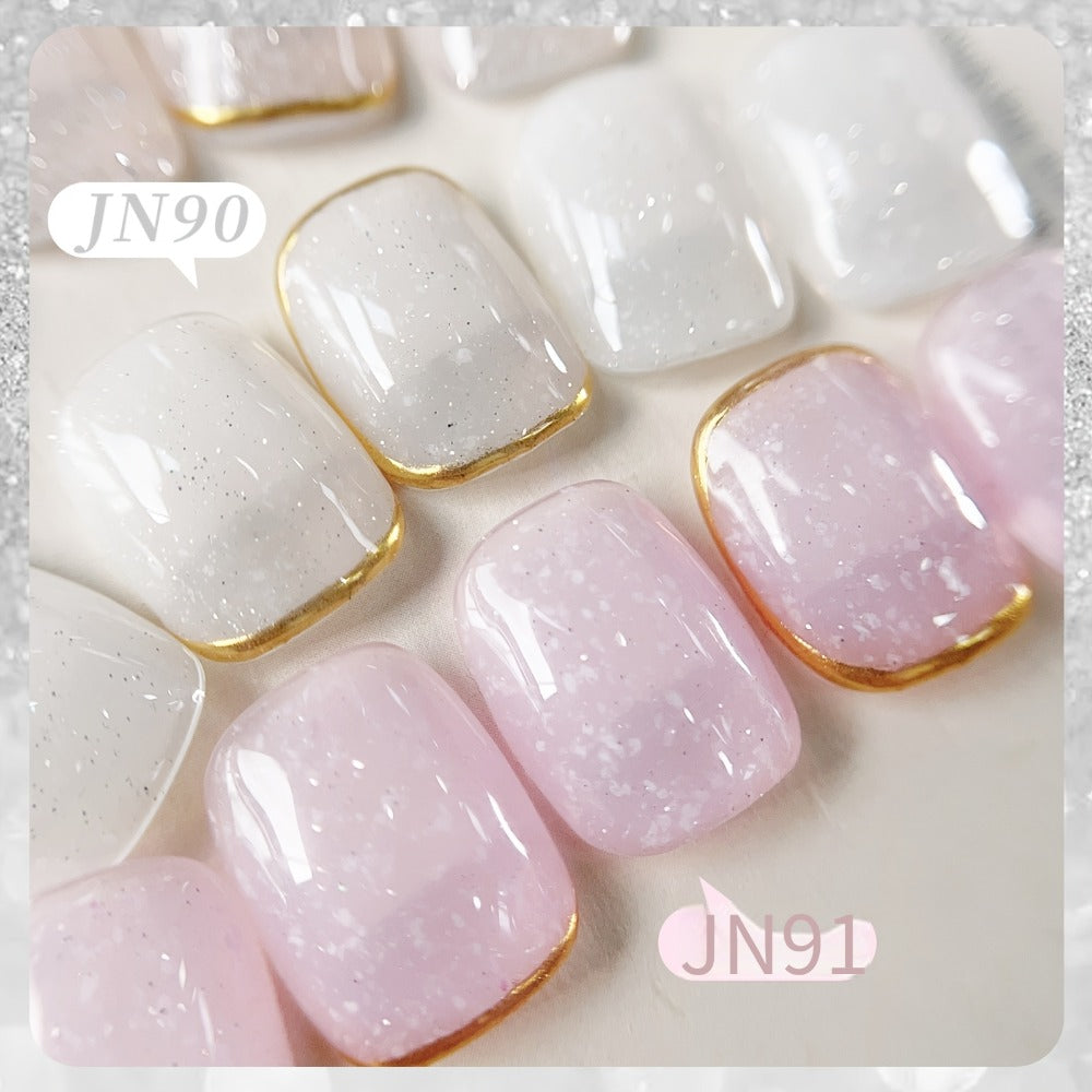BORN PRETTY 0.34oz Snowflakes Pink Gel Nail Polish Jelly Color Sequins Soak Off Semi Permanent Gel Nails Art Gel Varnish DIY Christmas Nails